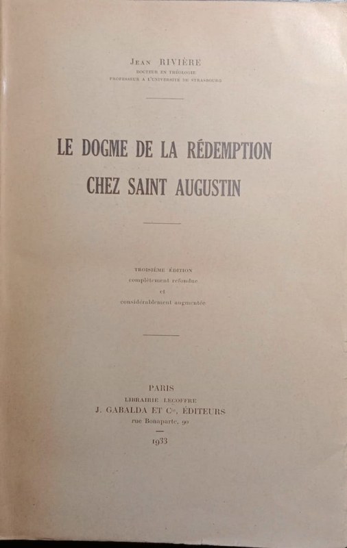 Le dogme de la rèdemption chez Saint Augustin