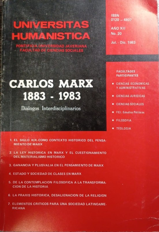 Carlos Marx 1883-1983: -Diálogos Interdisciplinarios-