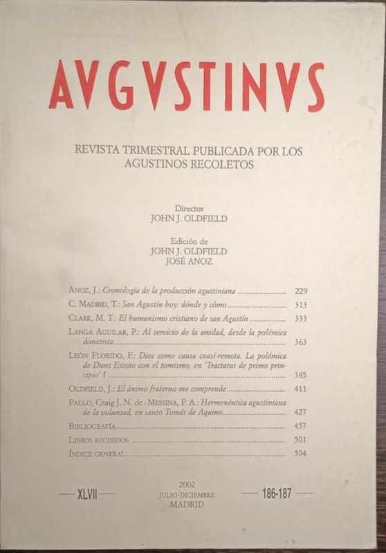 Augustinus: Revista Trimestral publicada por los Agustinos Recoletos