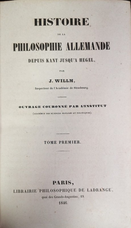 Histoire de la philosophie allemande: Despuis Kant jusqu'a Hegel