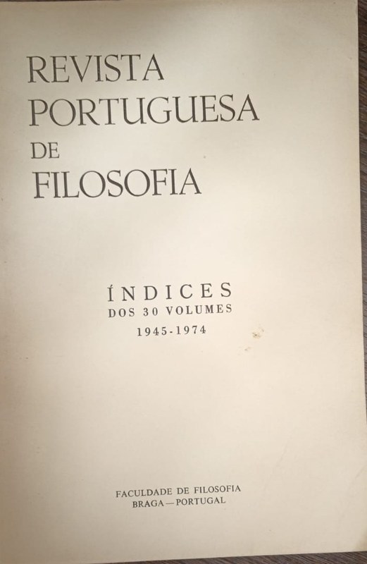Revista Portuguesa de Filosofía: Indice dos 30 Volumes (1945-1974)