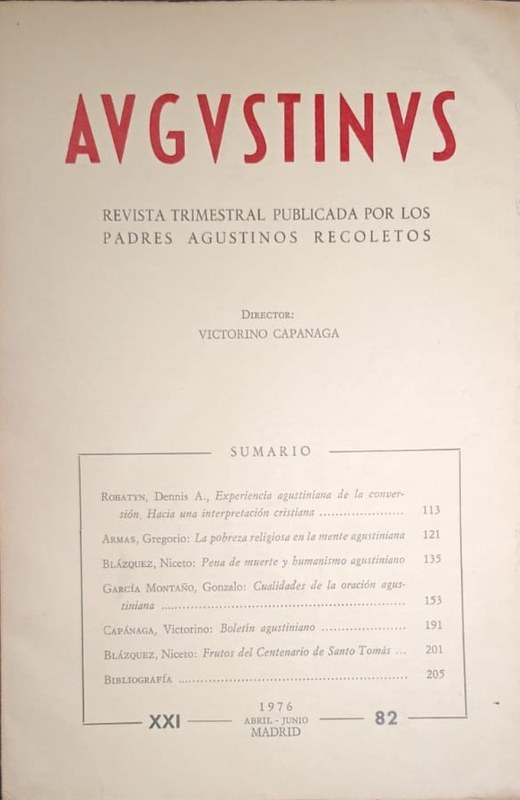 Augustinus: Revista Trimestral Publicada por los Padres Agustinos Recoletos