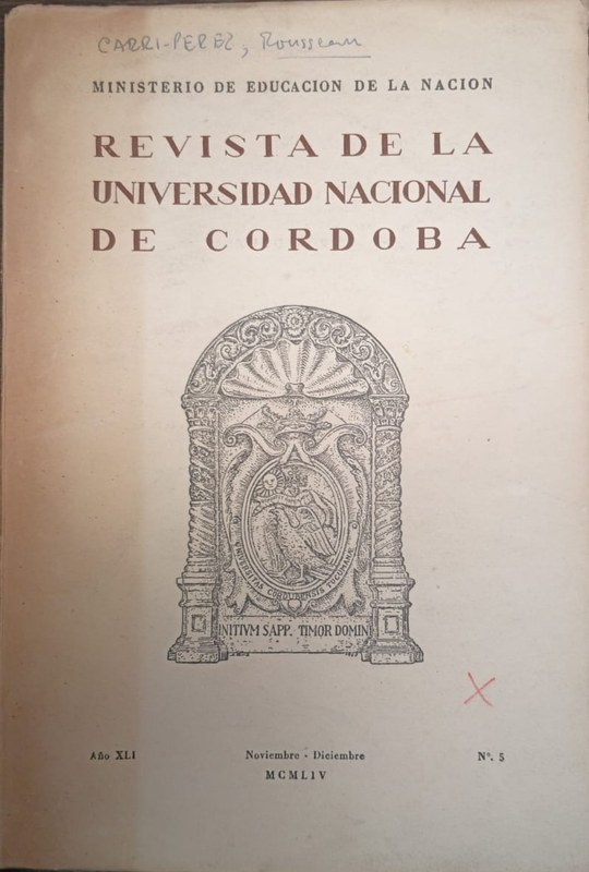 Revista de la Universidad Nacional de Córdoba: Año XLI, Nov-Dic 1954, Nro 5