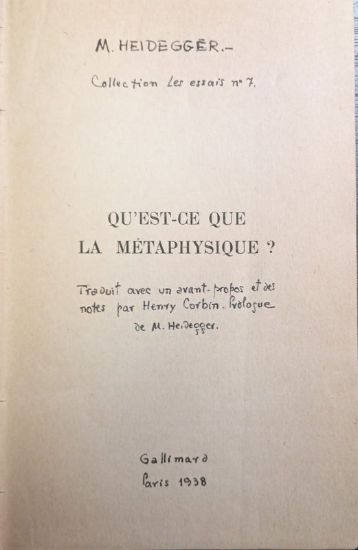 Qu´est-ce que la metaphysique?