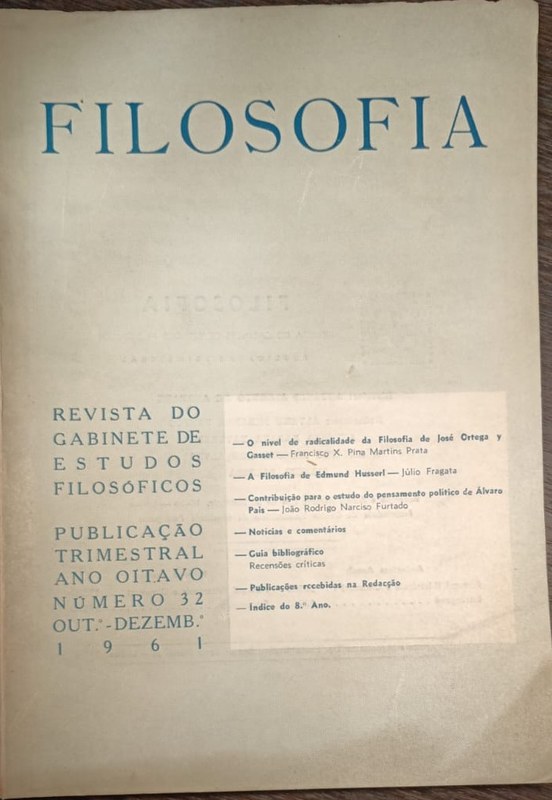 FILOSOFIA: Revista do gabinete de estudios filosóficos