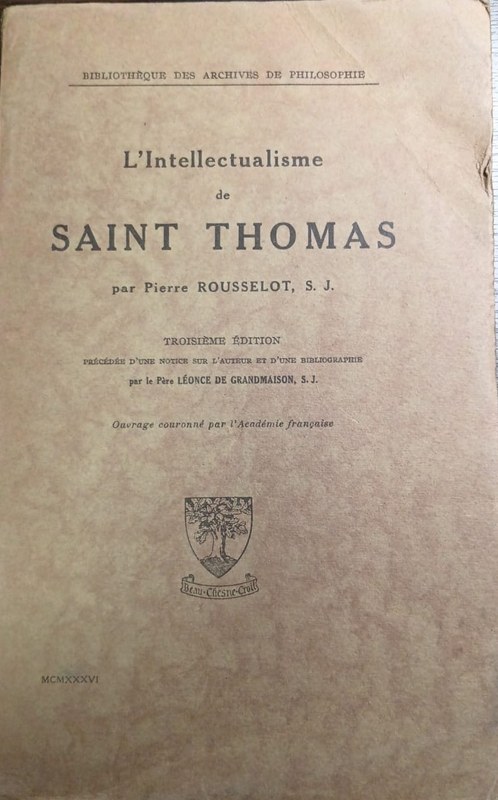 L´Intellectualisme de Saint Thomas