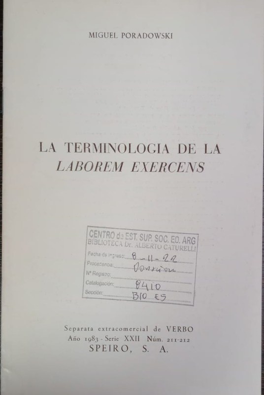 La terminología de la Laborem Exercens