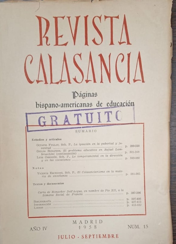 Revista Calasancia: Páginas Hispanoamericanas de Educación